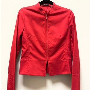 Tahari Red Zip-Up Jacket
